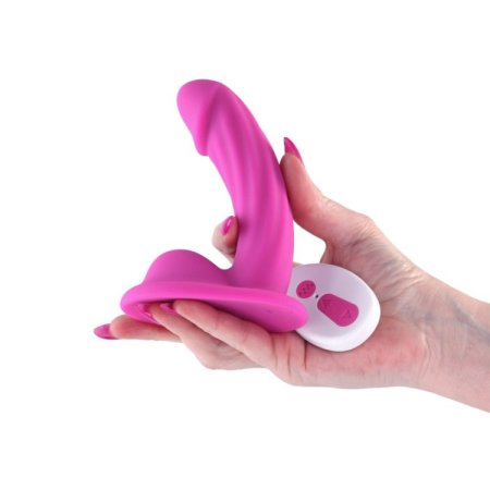 (image for) Colours - Curve - Vibrating w/ remote - 5" Dildo - Pink