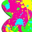 (image for) Neon Pink Graffiti Paint Splatter Petal Breast Pasties