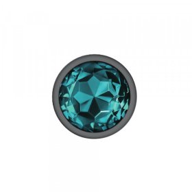 Silver Metal Plug - Round-Teal-Large Silver Metal Plug - Round-Teal-Large