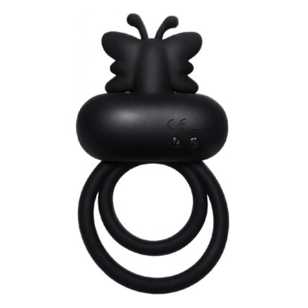 (image for) DECADENCE- BUTTERFLY BANG. Cock & Ball Strap with vibrating Stiimulation Antena Stimulator. Liquid Silicone. Multi-Speed. Rechargeable.