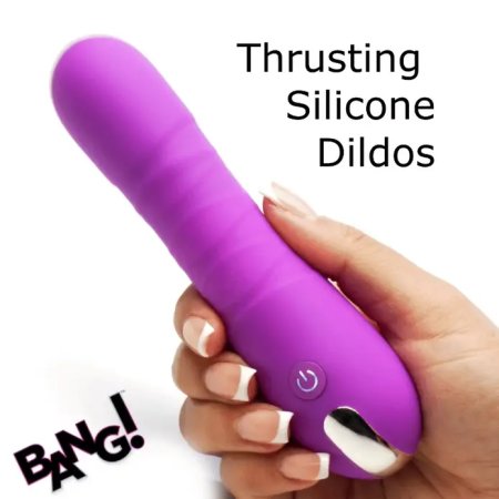 (image for) Thrusting Silicone Dildo - Purple