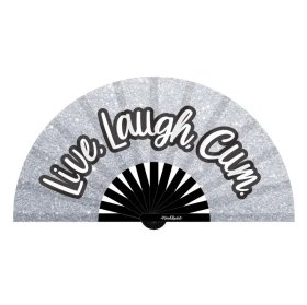 Live Laugh Cum Fan - glittery silver