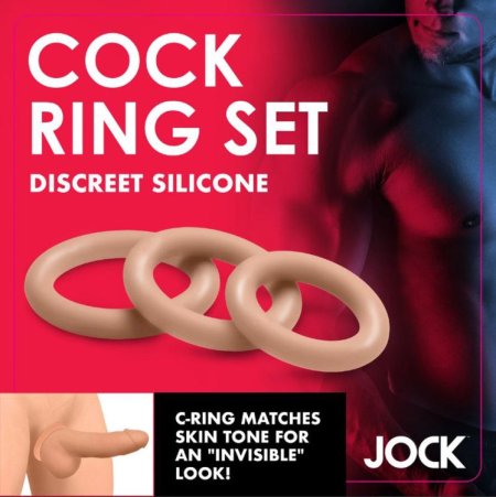 (image for) JOCK Discrete Silicone CockRing Set Tan
