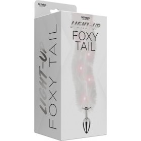 Light Up Foxy Tail Butt Plug - White Light Up Foxy Tail Butt Plug - White