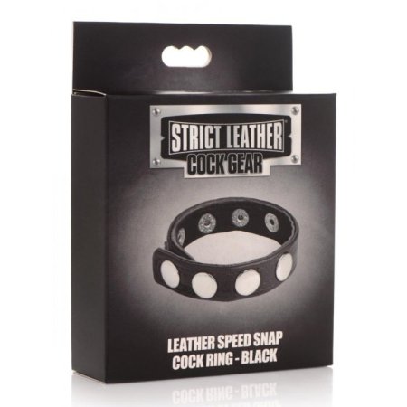 (image for) Leather Speed Snap Cock Ring - Black