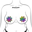 (image for) Rainbow Cheetah Leopard Print Petal Breast Pasties