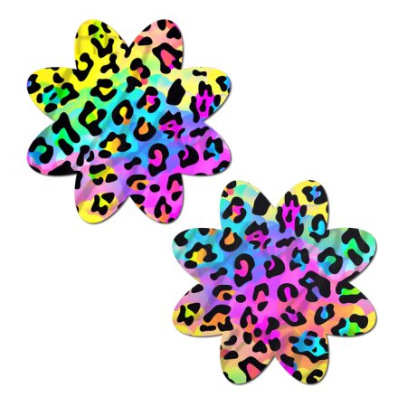 (image for) Rainbow Cheetah Leopard Print Petal Breast Pasties