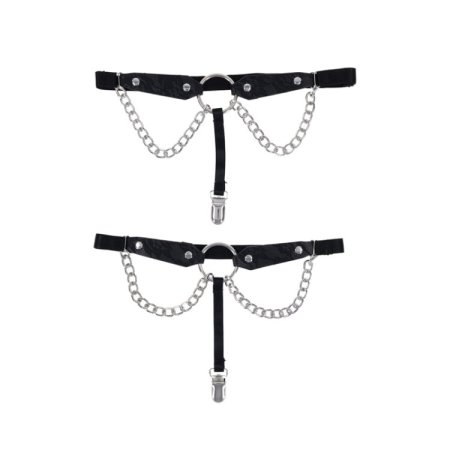 (image for) Chain Lace Garters - Black