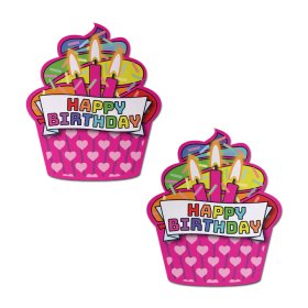 Happy Birthday Cupcake Pasties - Pink Multicolored
