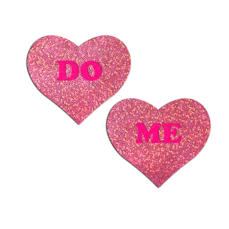 (image for) \'DO ME\' Heart Pasties - Pink on Pink