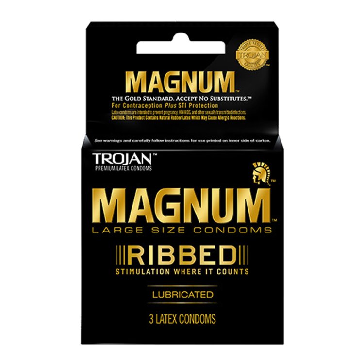 (image for) Trojan Magnum Lubricated Ribbed - 3 pk