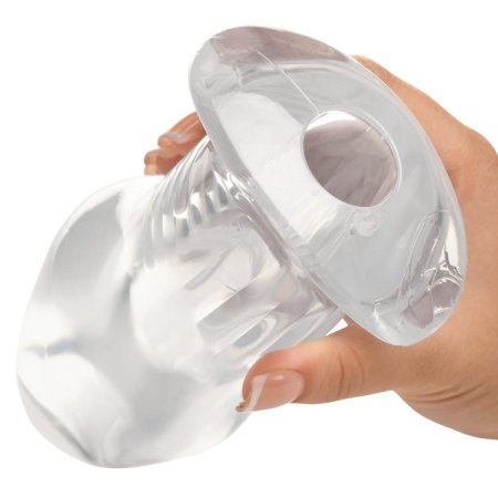 (image for) Dicked Clear Hollow Anal Plug - X-Large