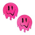 (image for) Neon Pink Melted Smiling Face Nipple Pasties
