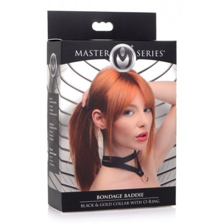 (image for) Bondage Baddie Black/Gold O-ring Collar