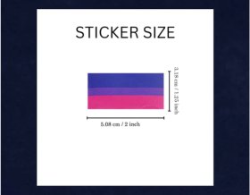 Bisexual Rectangle Flag Stickers -250pc* Bisexual Rectangle Flag Stickers -250pc*