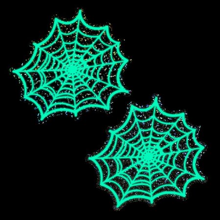 (image for) Glitter Black Glow in the Dark Spooky Spider Web Pasties