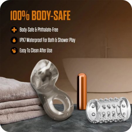 (image for) Stay Hard - Vibrating Cock Ring Set with Sleeve