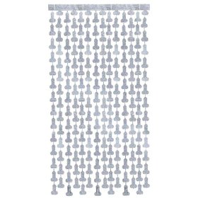 Glitterati Penis Metallic Foil Curtain 2pc - Silver