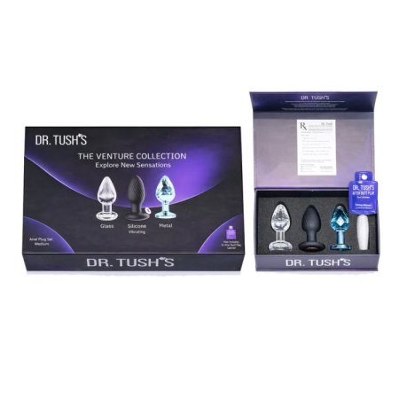 (image for) Venture Collection (Small) - Deluxe Anal Plug Set – Vibrating Silicone, Glass & Metal