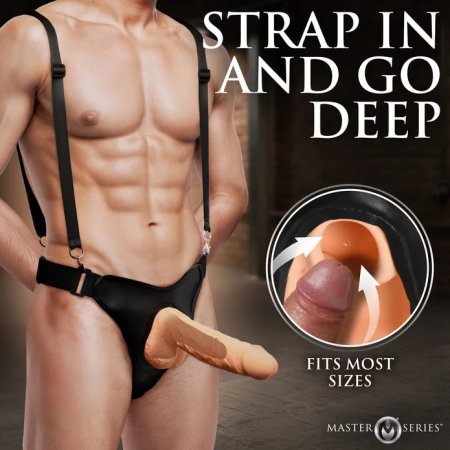 (image for) Magnum 9" Hollow Silicone Dildo w/ Harness