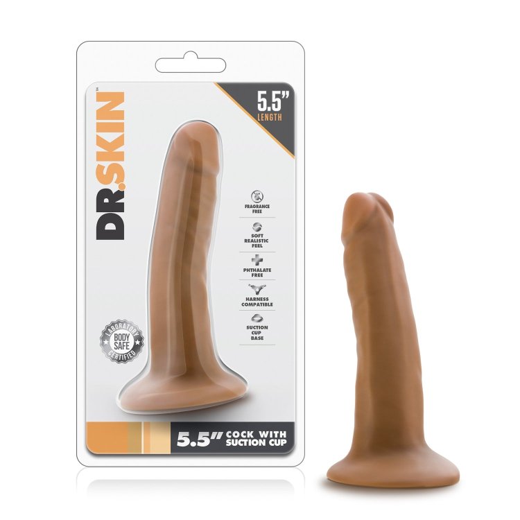 (image for) Dr Skin 5.5\" Dildo w Suction Cup - Mocha
