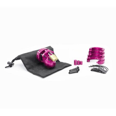 (image for) Mini-Me Cock Cage Chastity Kit - Pink Glitter