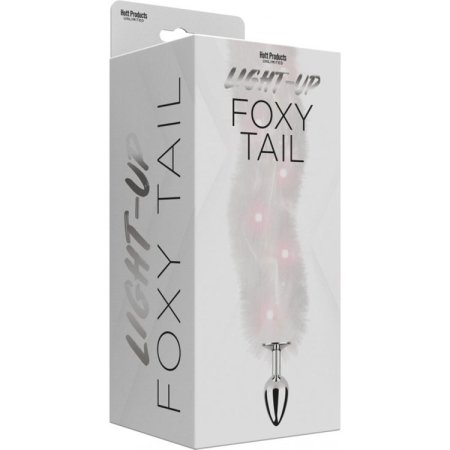 (image for) Light Up Foxy Tail Butt Plug - White
