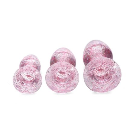 (image for) Adam & Eve Glitter Gem Butt Plug Set Pink