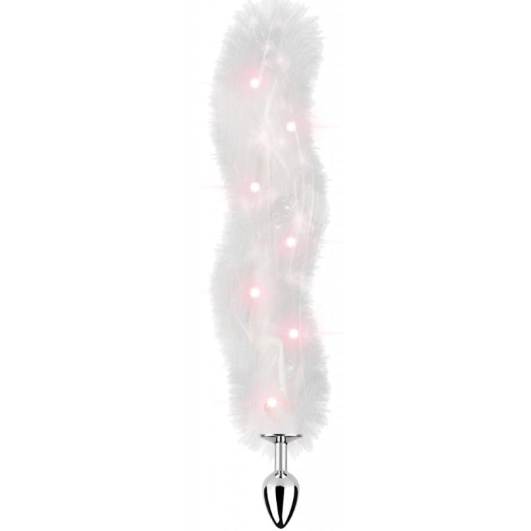 (image for) Light Up Foxy Tail Butt Plug - White