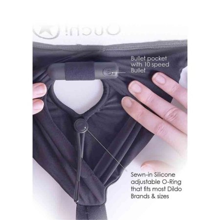 (image for) Vibrating Strap-on Boxer - Black - XL/2X