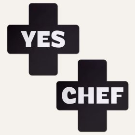 Black & White Yes Chef Pasties by JennaJean8