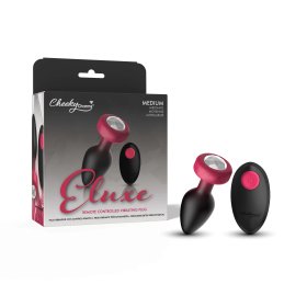 RUBY Ombre - MEDIUM Cheeky Charms Eluxe Vibrating Plug With Remote - Clear Gem RUBY Ombre - MEDIUM Cheeky Charms Eluxe Vibrating Plug With Remote - Clear Gem
