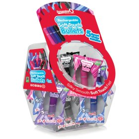 Screaming O Soft Touch Rechargeable Bullets in candy bowl - Assorted
