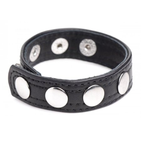 (image for) Leather Speed Snap Cock Ring - Black