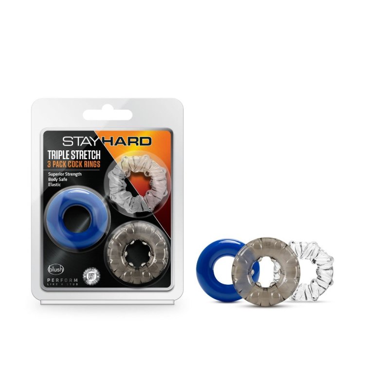 (image for) Stay Hard Triple Stretch 3 Pack CockRing