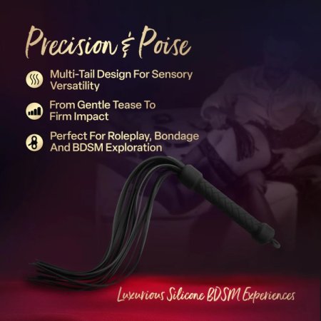 (image for) Temptasia Ardor - Silicone Flogger - Black