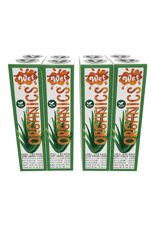 (image for) 8 Pack Wet Organics Aloe Based Lubricant 3.1 FL. OZ. / 93mL