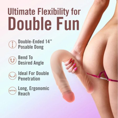 (image for) Dr. Skin Plus - 14” Posable Double Dong