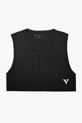Unisex Medium - Mini Crop Top Sheer - Black