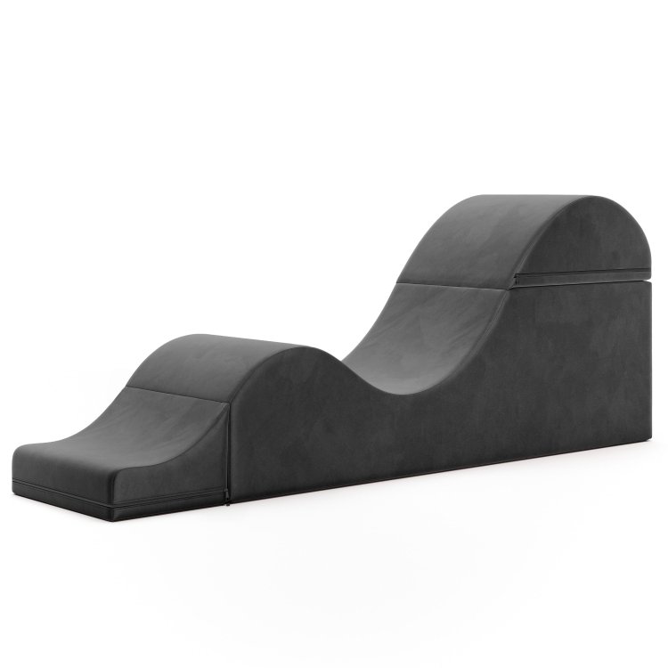 (image for) Aria Flip Chaise 18 Inch Wide - Convertible Sex Chair and Bed Bench, Black