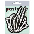 (image for) Middle Finger Skeleton Hand Pasties Glow in the Dark White & Black Boney Hand