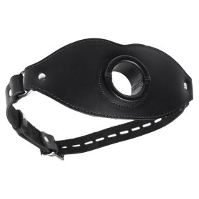 Leather Locking Open Mouth Feeder Gag Leather Locking Open Mouth Feeder Gag