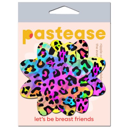 (image for) Rainbow Cheetah Leopard Print Petal Breast Pasties