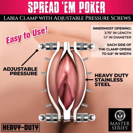 (image for) Spread 'Em Poker Labia Clamp w/Screws