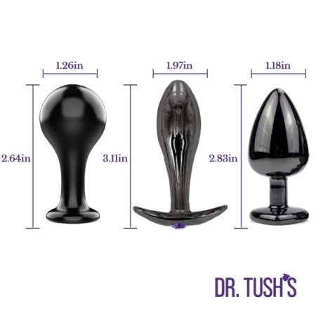 (image for) The Bad Decisions Metal Anal Plug Set – T-Bar, Round & Teardrop