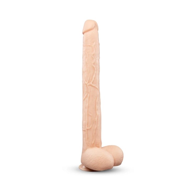 (image for) BONE - 17\" DEEP-INSERT DILDO WITH REALISTIC BALLS AND SUCTION CUP