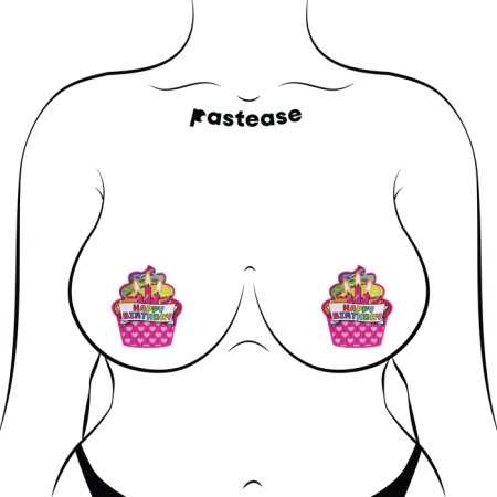 (image for) Happy Birthday Cupcake Pasties - Pink Multicolored