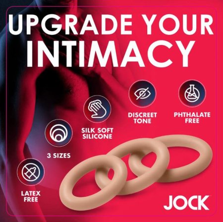 (image for) JOCK Discrete Silicone CockRing Set Tan