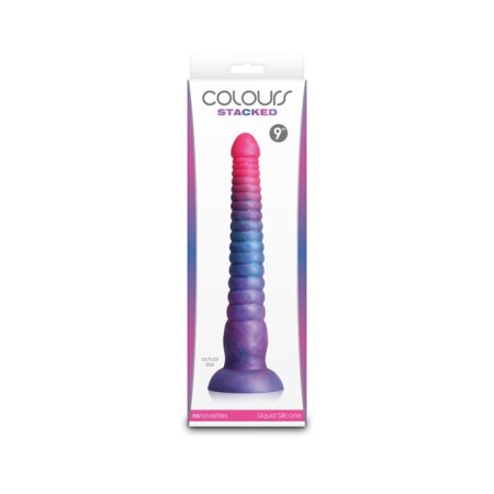 (image for) Colours - Stacked - 9" Dildo - Pink/Blue