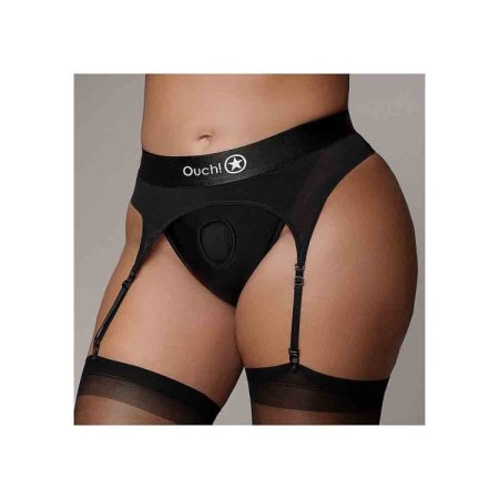 (image for) Vibrating Strap-on Thong w Garters XL/2X